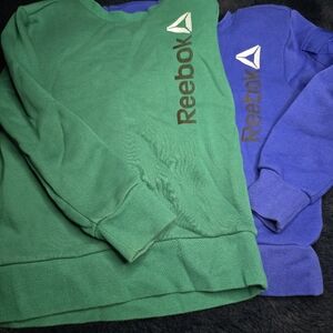 Reebok Green and Blue Sweatshirts